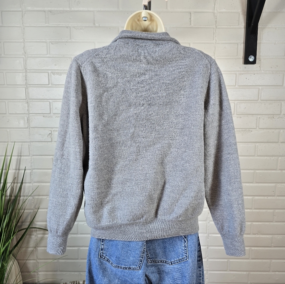 Christian Lacroix Gray Quarter Zip Long Sleeve Sweater Large - Picture 4 of 8